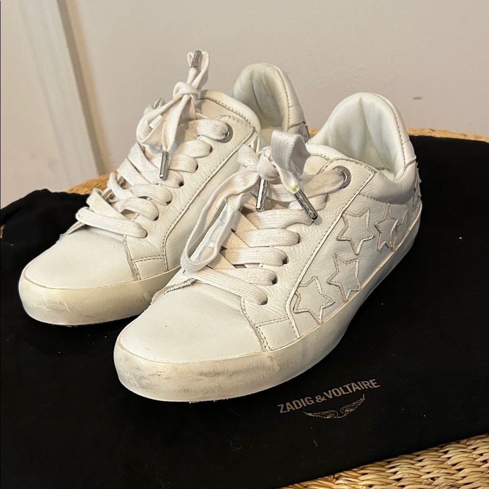 Zadig & Voltaire White Star Sneakers sz 7